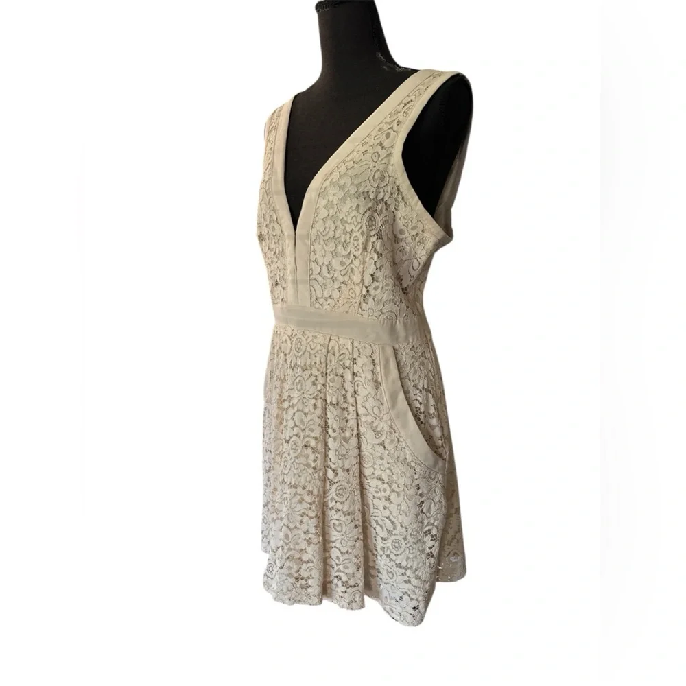 Free People off White Lovely In Lace, Size M - Picture 5 of 8